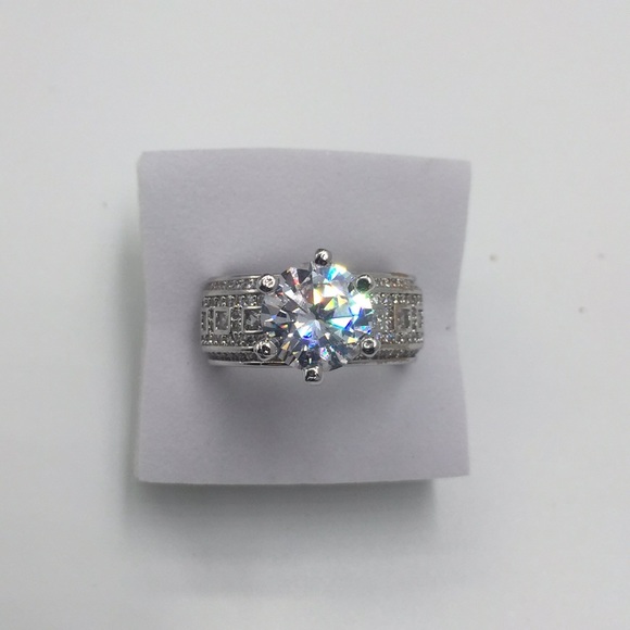 Handmade Jewelry - AAA 5 CARAT CUBIC ZIRCONIA Stamped S925 RING